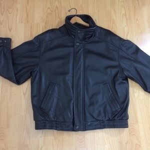 Vintage brown leather jacket sz L bomber